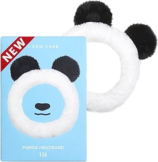 I DEW CARE Face Wash Headband - Panda Headband | Adorable Design, Perfect for Washing Face, Cleansing, Bath, Skincare, Makeup and Spa, 100% Microfiber, Black and White, Non Slip, Reusable, 1 Count