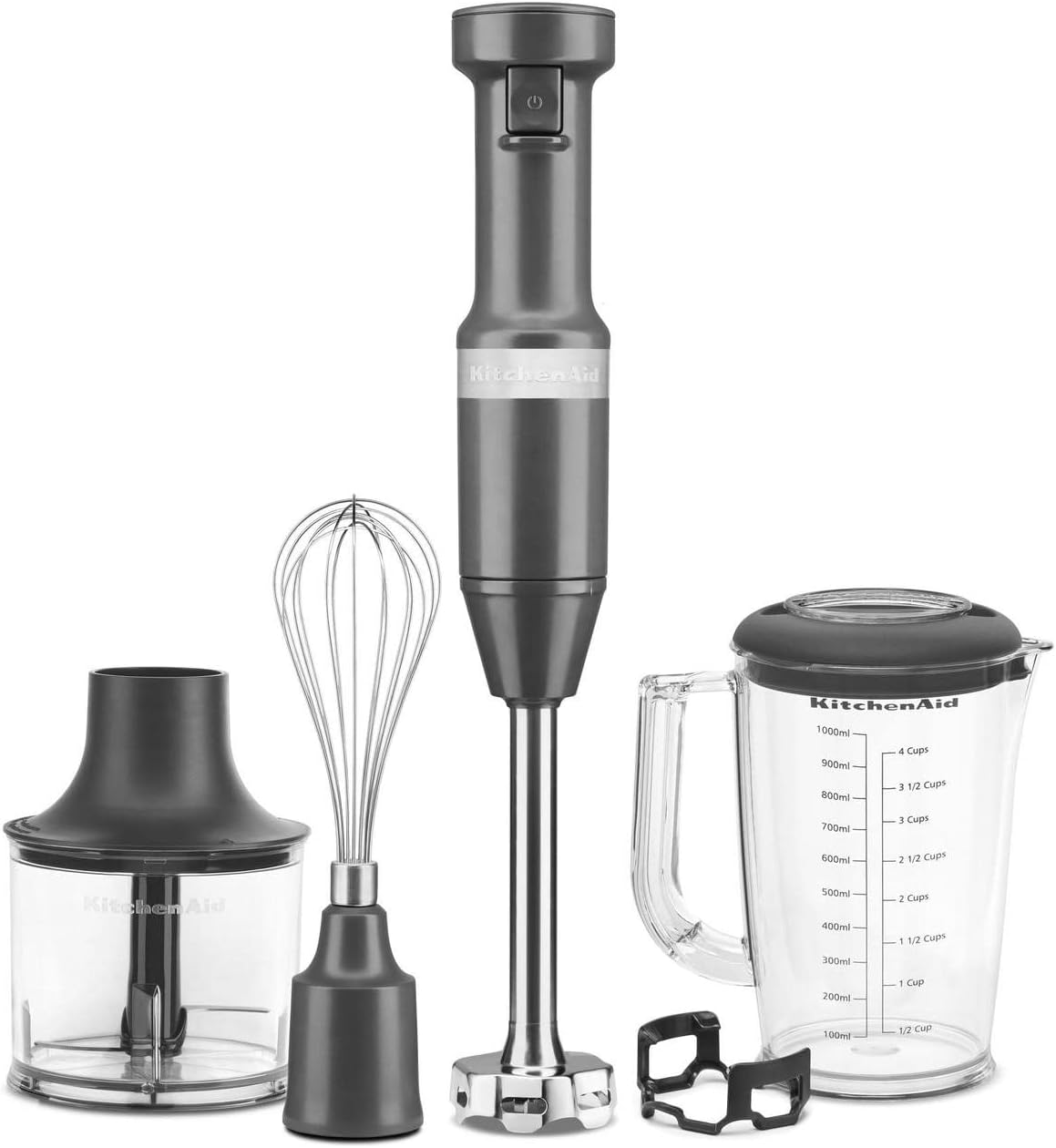 KitchenAid Corded Hand Blender With Accessories Charcoal Grey