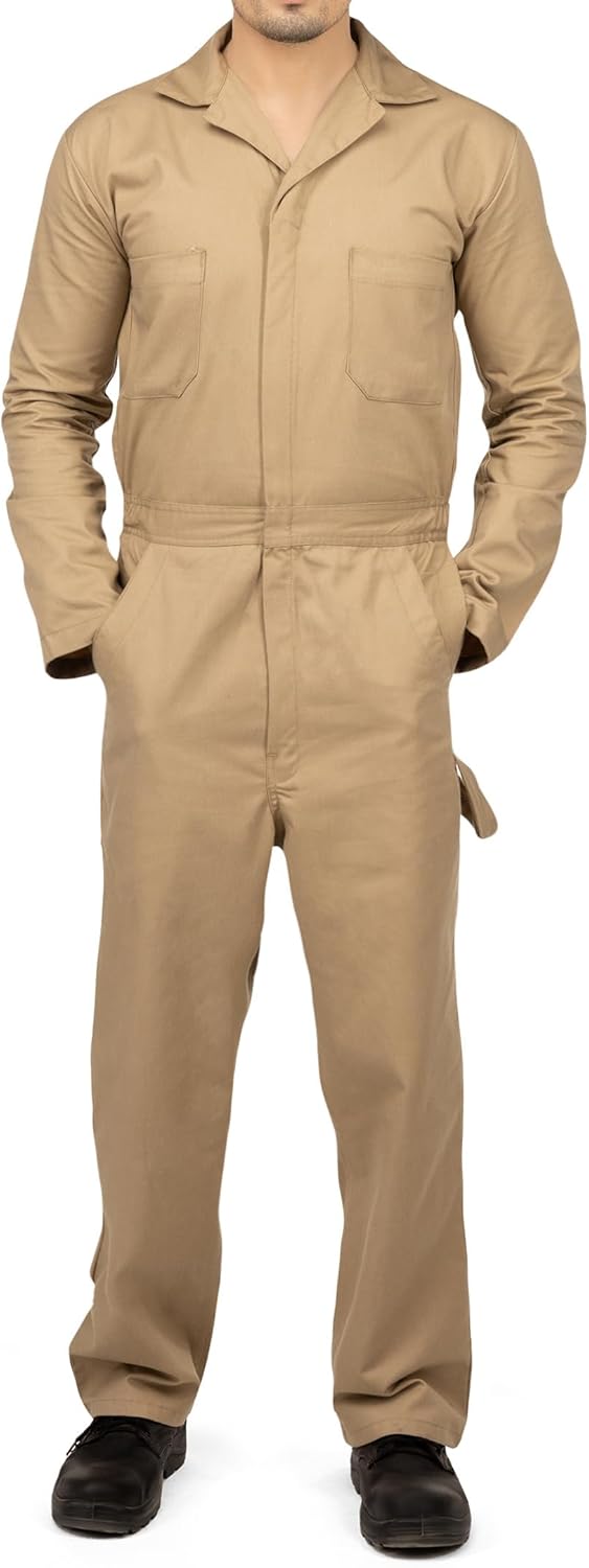 NY Threads Men’s Twill Coverall Relaxed Fit Long Sleeve Utility Work Wear