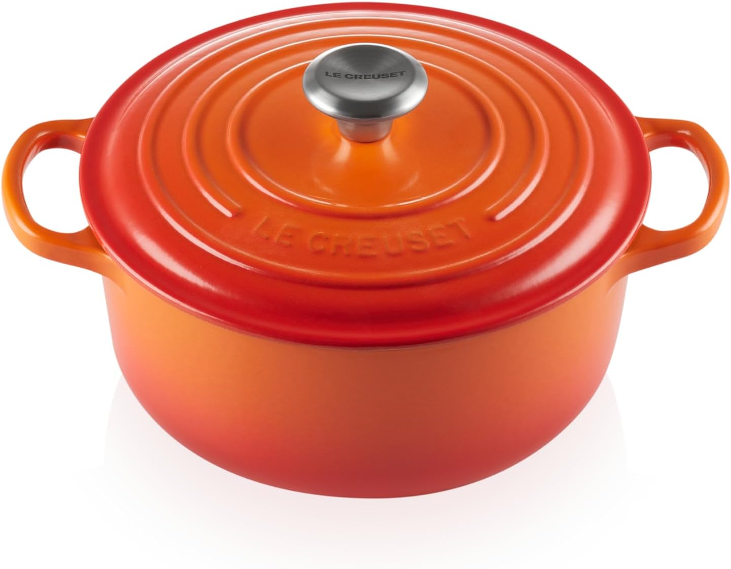 Le Creuset Signature Enamelled Cast Iron Round Casserole Dish With Lid, 20 cm, 2.4 Litre, Volcanic, 21177200902430