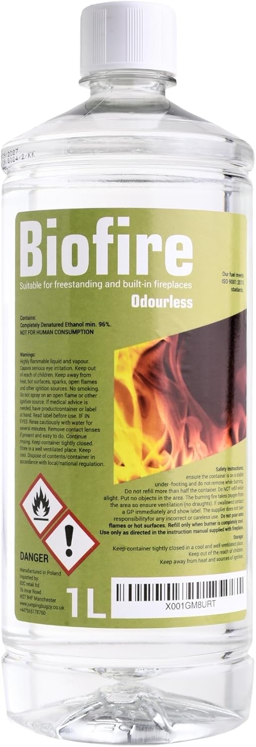 PREMIUM BIOETHANOL FUEL FOR FIRES, Bio ethanol Liquid fuel for bioethanol fires (1 LITRE)