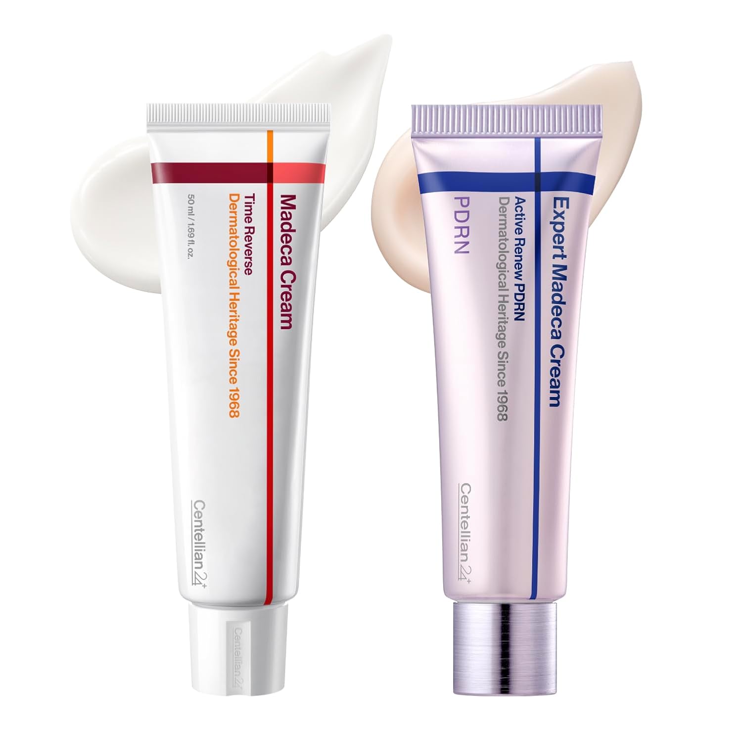 CENTELLIAN 24 Madeca Cream Time Reverse & Active Renew PDRN Duo (2 x 1.69 fl oz) – Firming, Wrinkle care, Elasticity & Hydration with Centella, TECA PDRN & Hyaluronic Acid, Korean moisturizer