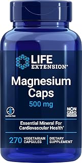 Life Extension Magnesium Caps 500mg, 270 Veg Capsules - Broad Spectrum - 3 Mags in 1 Supplement: Oxide, Citrate, Succinate - Vegetarian