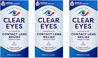 Clear Eyes Contact Lens Relief Soothing Eye Drops 0.50 oz (Pack of 3)