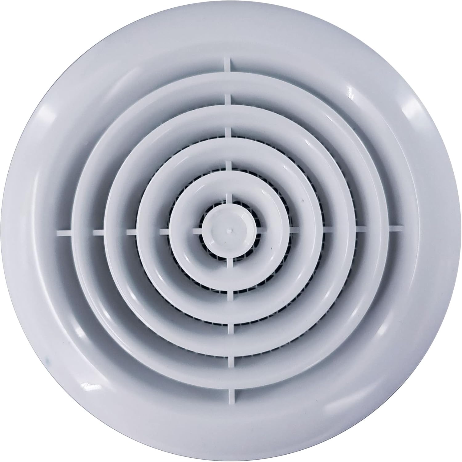 Blauberg UK 4 inch 100 mm White Circular Ceiling Mounted Air Vent Grille Cover Round Ventilation Extract and Supply Valve Diffuser Fly Net Easy Installation UV Resistant Plastic