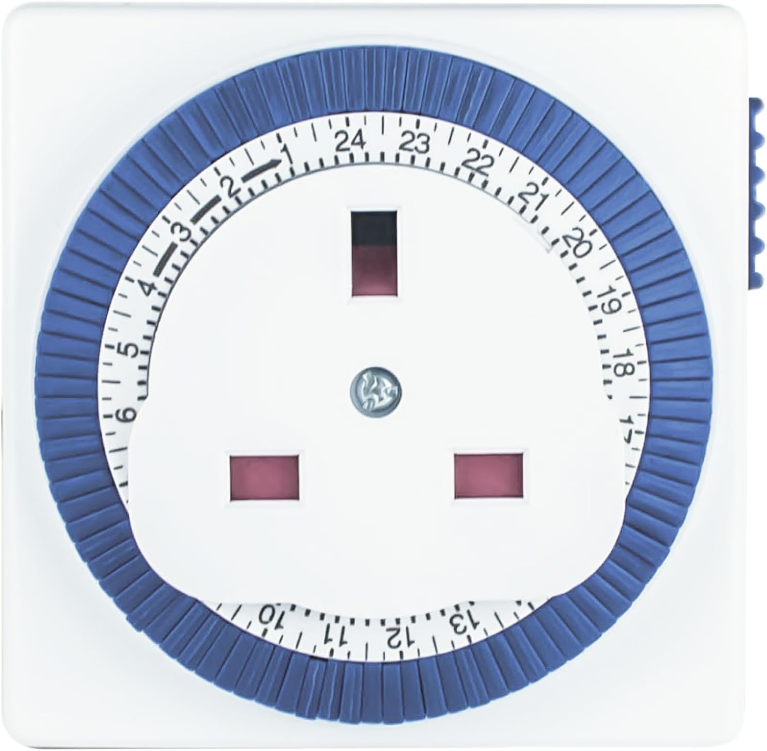 STATUS Timer Switch Square | 24 Hour Segment Timer Light Switch | White UK Plug | S24HRSQT4