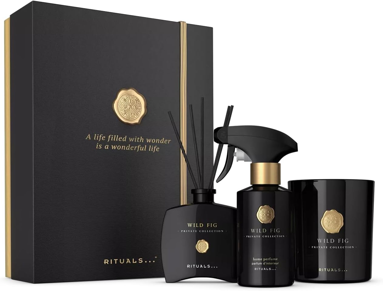 RITUALS Gift Set Wild Fig Large – Luxury Home Fragrance Products from the Private Collection – Aromatherapy Gift Box with home perfume, a scented candle and fragrance sticks