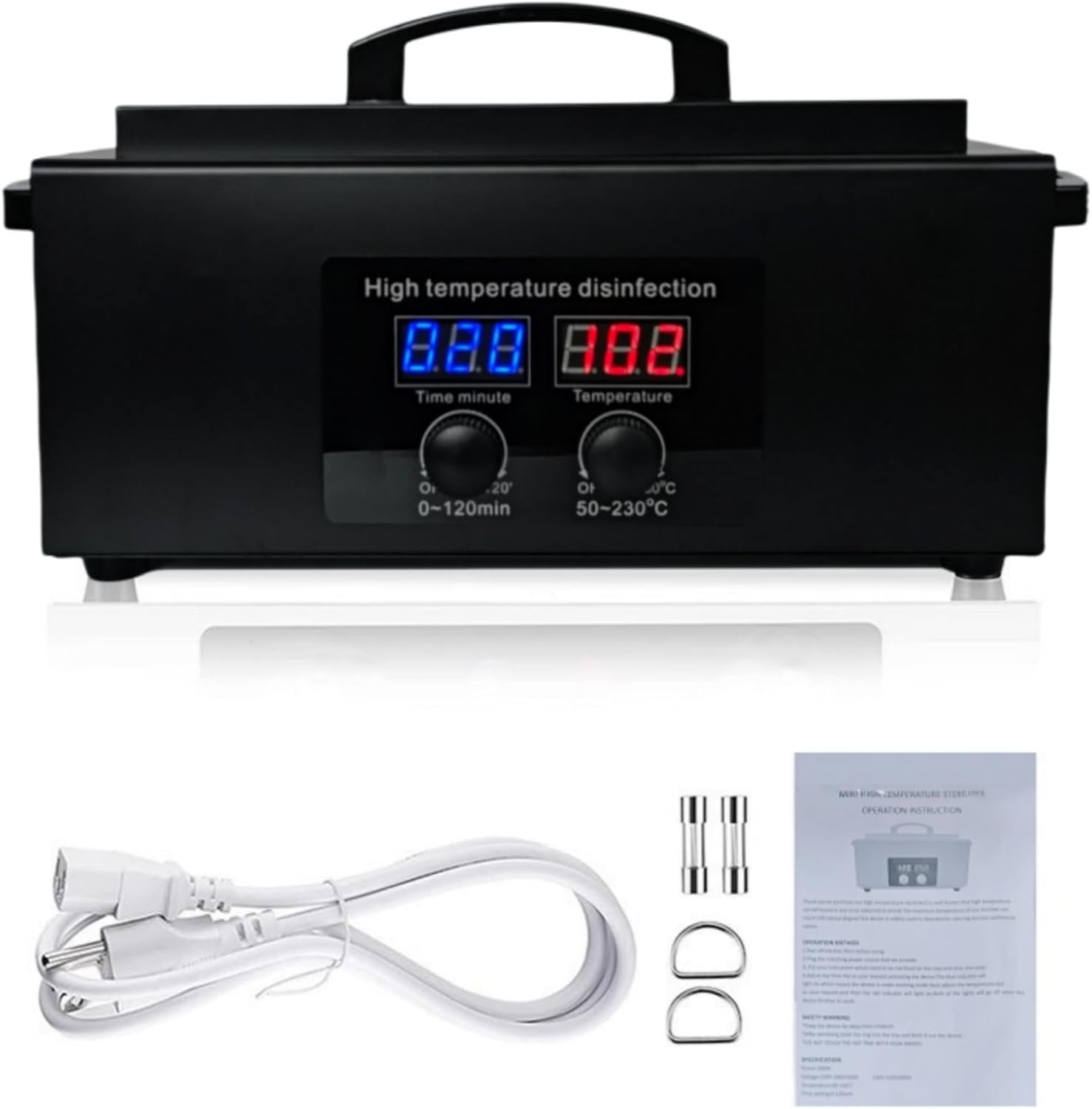 LINBEAUTI Nail Tool Sterilizer Dry Heat Autoclave for Manicure, Dental and Hairdressing Tools - Black