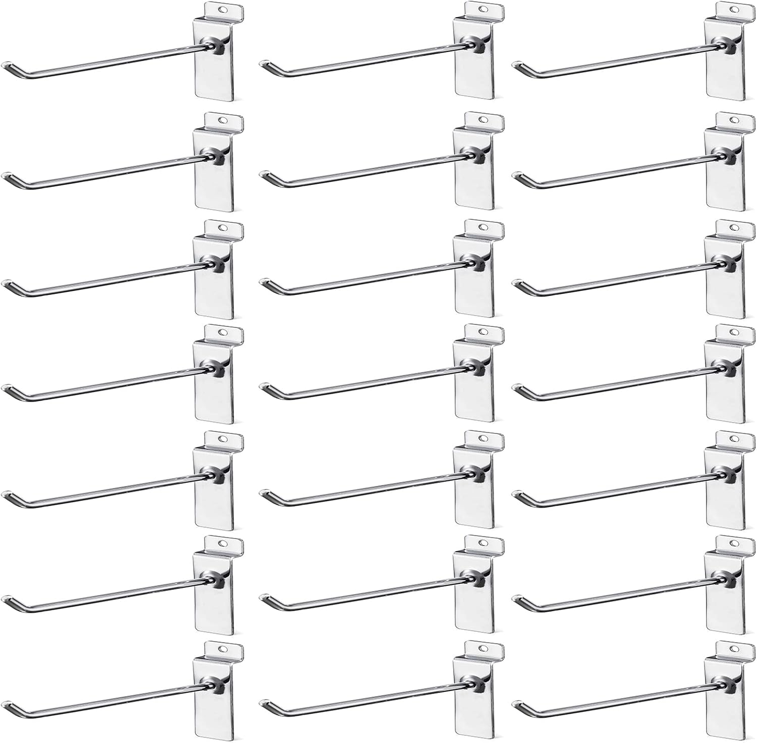 Nisorpa Slatwall Hooks - 100 Pcs, 20cm/8 inch, Metal Wall Hanging Display Hooks for Room, Garage, Retail Store