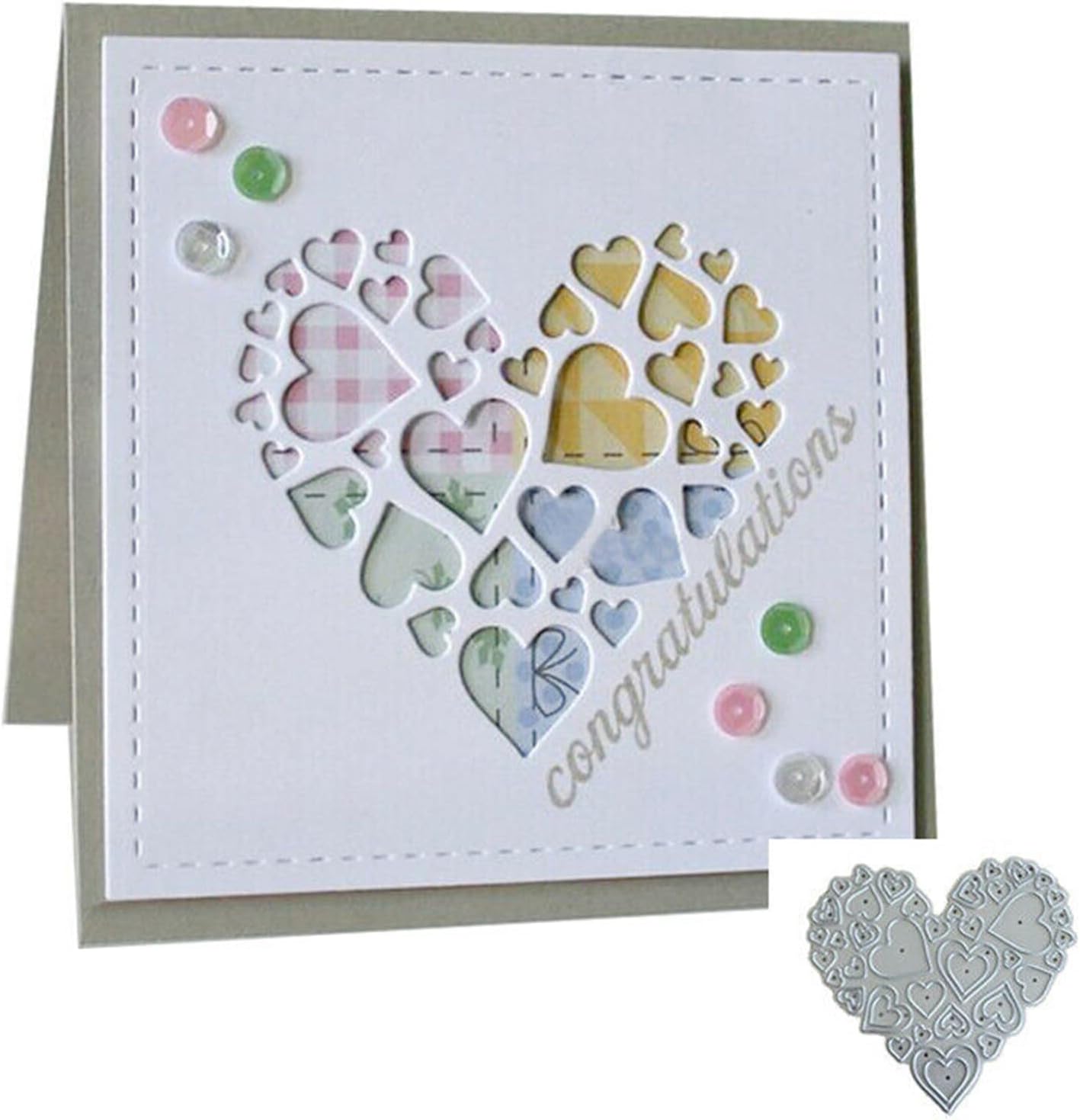 Love Heart Frame Metal Die Cuts,Hollow Heart Wedding Cutting Dies Cut Stencils for DIY Scrapbooking Photo Decorative Embossing Paper Dies for Scrapbooking Card Making