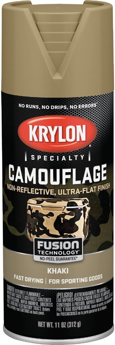 11 oz Krylon K04291777 Fusion For Plastic Khaki Spray Paint Camouflage