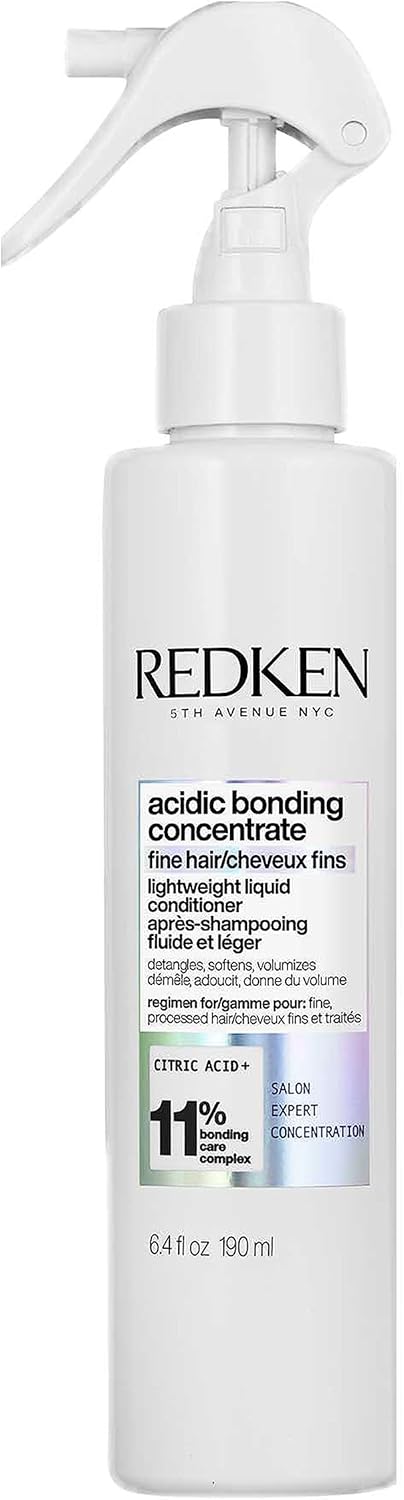 REDKEN Acidic Bonding Concentrate, Lightweight Liquid Conditioner, Weightless Bond Repair for Damaged Hair, Suitable for Coloured Hair, For Fine Hair, 190 ml