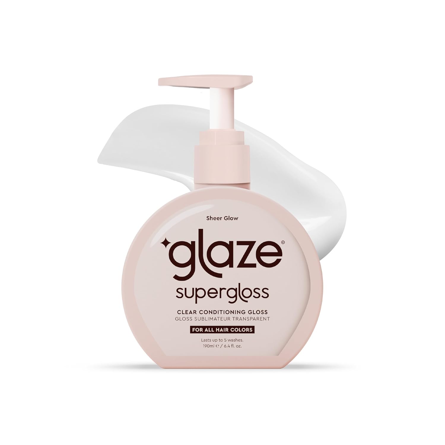 Glaze Supergloss Sheer Glow Clear Conditioning Gloss With Dispensing Pump – Transparent Hair Gloss For All Hair Types & Colors – Boosts Color, Shine & Lightweight Hydration - 6.4 Fl Oz