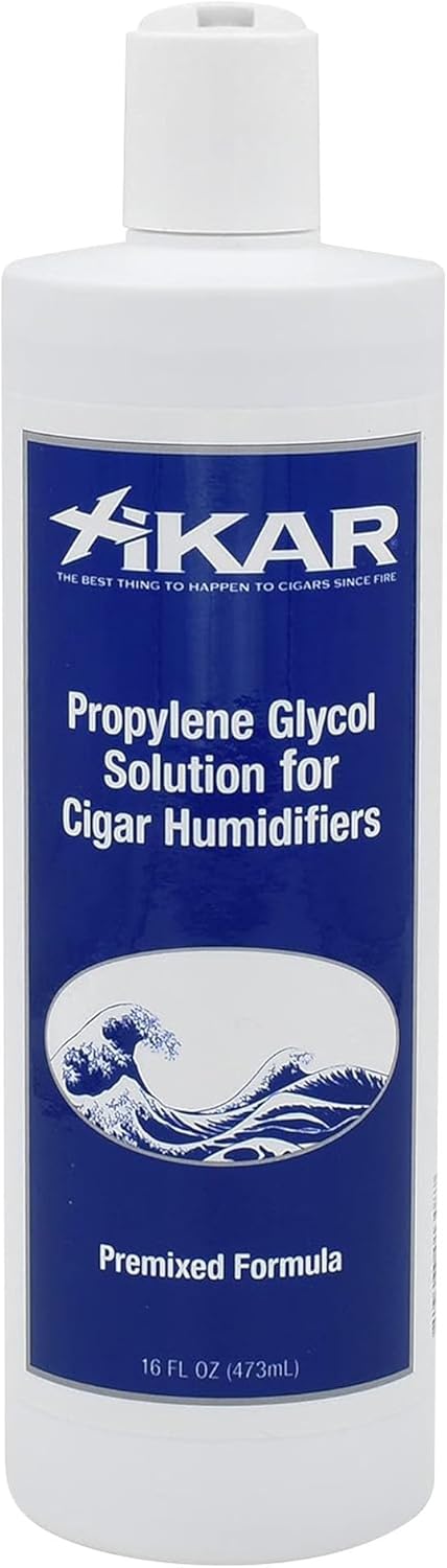 Xikar Cigar Humidor Solution - Premium Pre-Mixed Propylene Glycol for 70% Relative Humidity Maintenance, Consistent Humidity Control, Easy-to-Use Liquid for Reliable Cigar Humidification, 16 Fl Oz