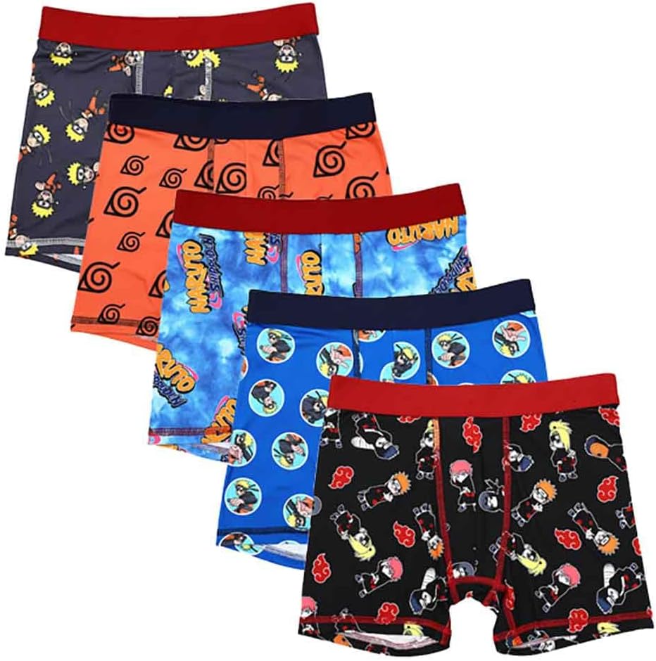 Naruto Shippuden Character Print Multipack Boys Boxer Briefs Underwear
