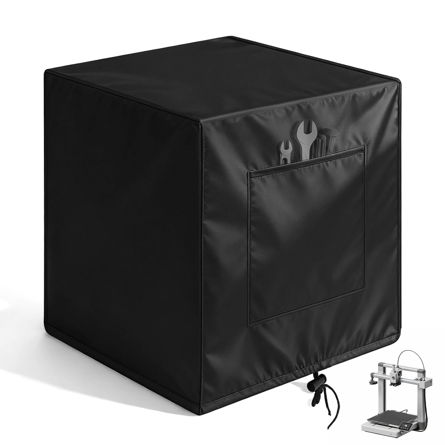 Oxford Fabric Dust Cover for Bambu Lab A1 3D Printer, Printer Dust Protector with Drawstring & Side Pocket, Custom Fit Machine Shelter for A1 3D Printer (for A1)