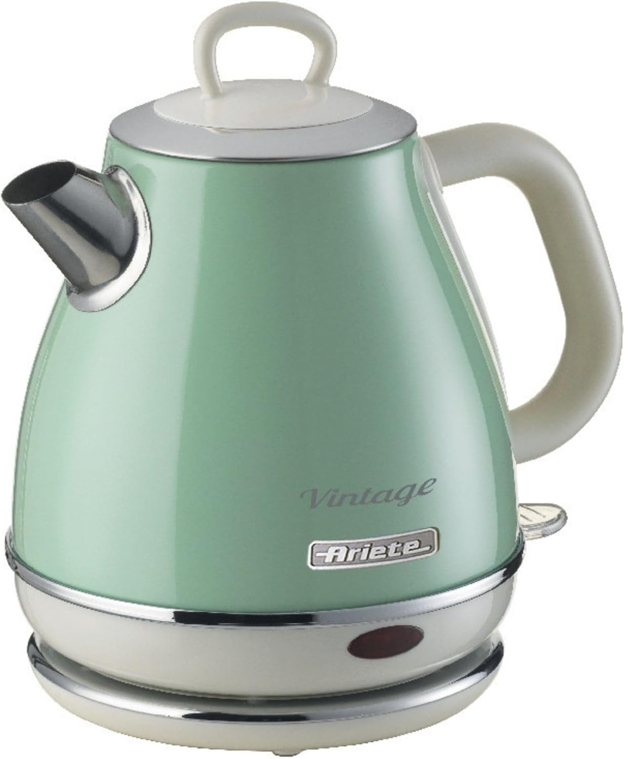 Ariete Vintage 2868/G Retro Style Cordless Jug Kettle, 1 Litre Capacity, 360 ° Rotating Base, Vintage Design, Green