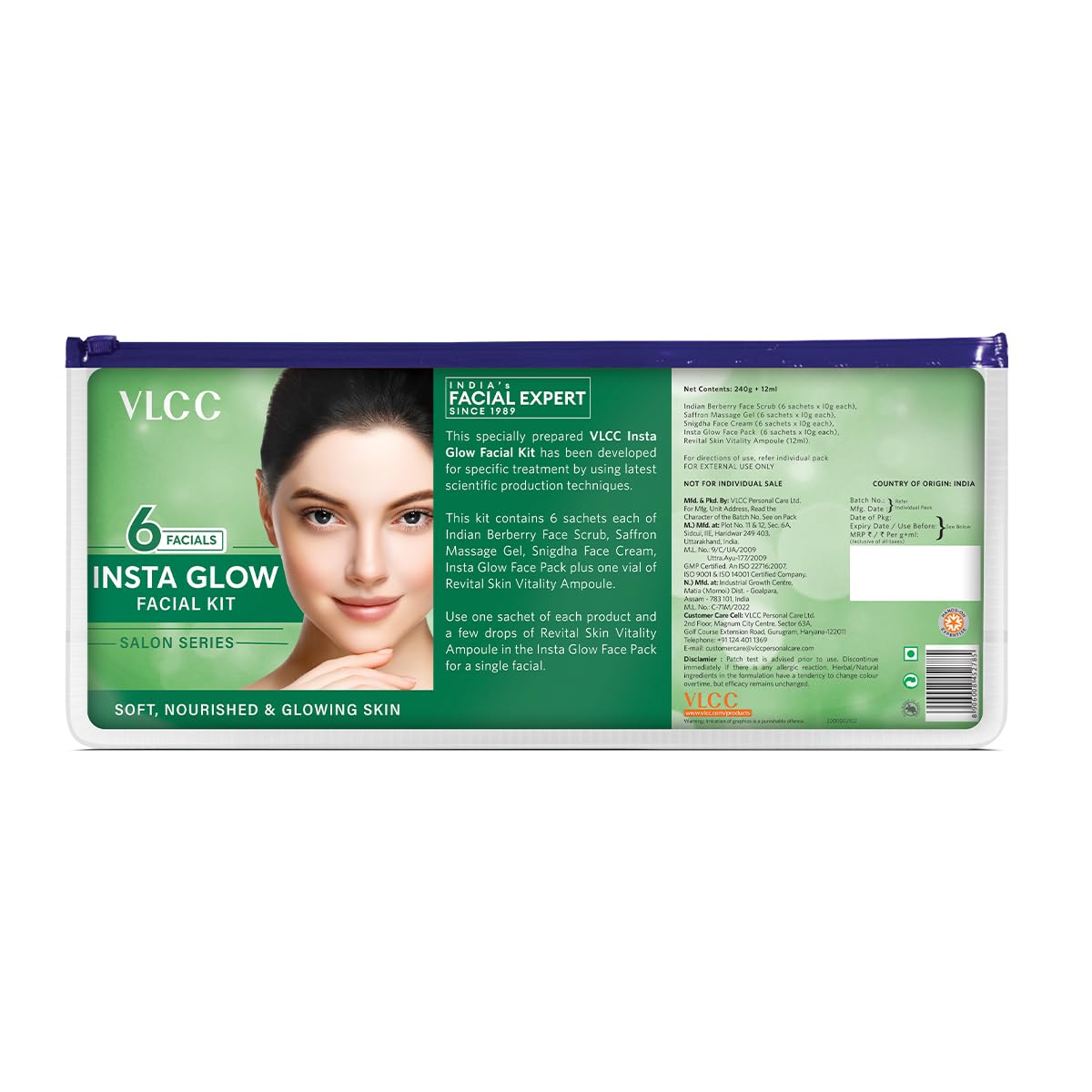 VLCC Salon Series Instaglow Facial Kit (6 Facials)(240gm+12ml)