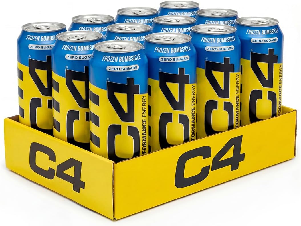C4 Performance Energy Drinks Frozen Bombsicle 500ml (12 pack) | Sugar Free Energy Drink with 160mg Caffeine, 250mg Betaine, 1050mg Taurine | Low Calorie Fizzy Drinks for On the Go Energy and Focus