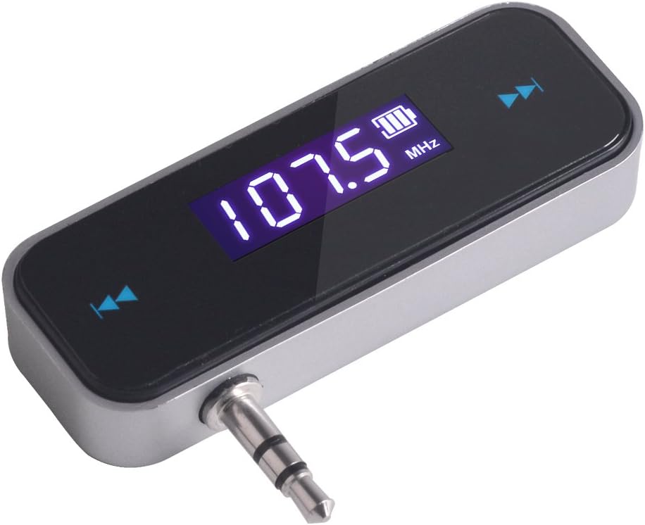 Beinhome FM Transmitter Audio Adapter Car Kit, Wireless in-Car Radio Transmitter Built-in 3.5mm Aux Port for Car iPhone 6s 5 SE iPod iPad Smart Phones MP3 MP4 Audio Players