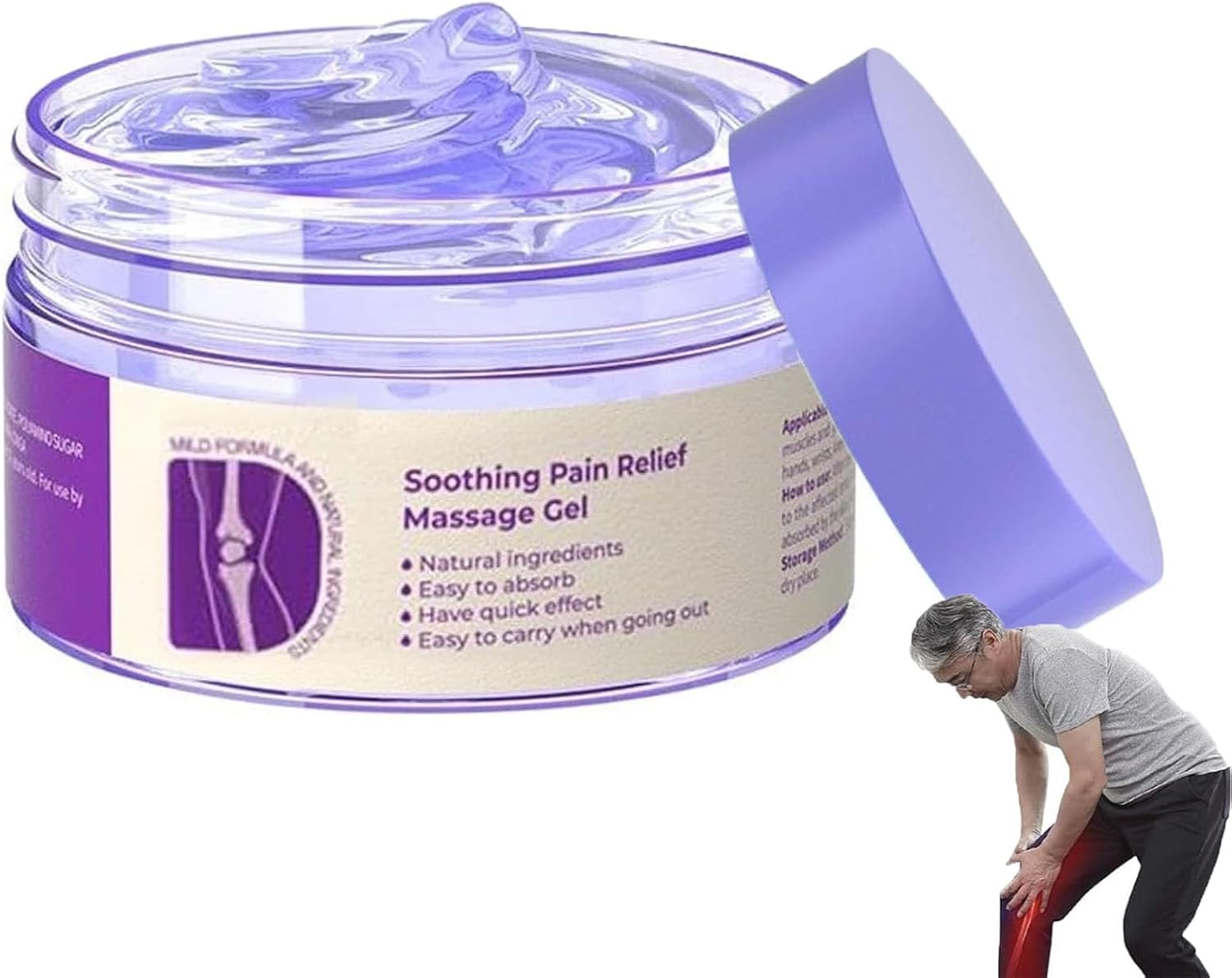Turmeric & Emu Oil Arthritis Soothing Pa-in Relief Massage Gel, Joint Pa-in Relief Purple Gel, Joint Therapy Pa-in Relief Cream, Joint Pa-in Relief Cream for Back, Neck, Hands, Knee (1)