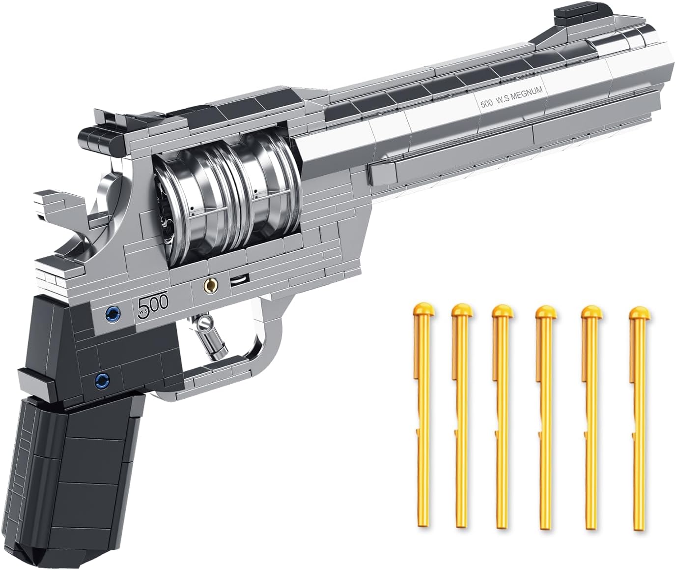 1:1 Revolver Building Blocks Gun Sets - 428 PCS Model Guns Collection Toy Building Bricks Sniper Set Shootable - Simulation Militarily Toy Lovers for Kids and Adults Gift