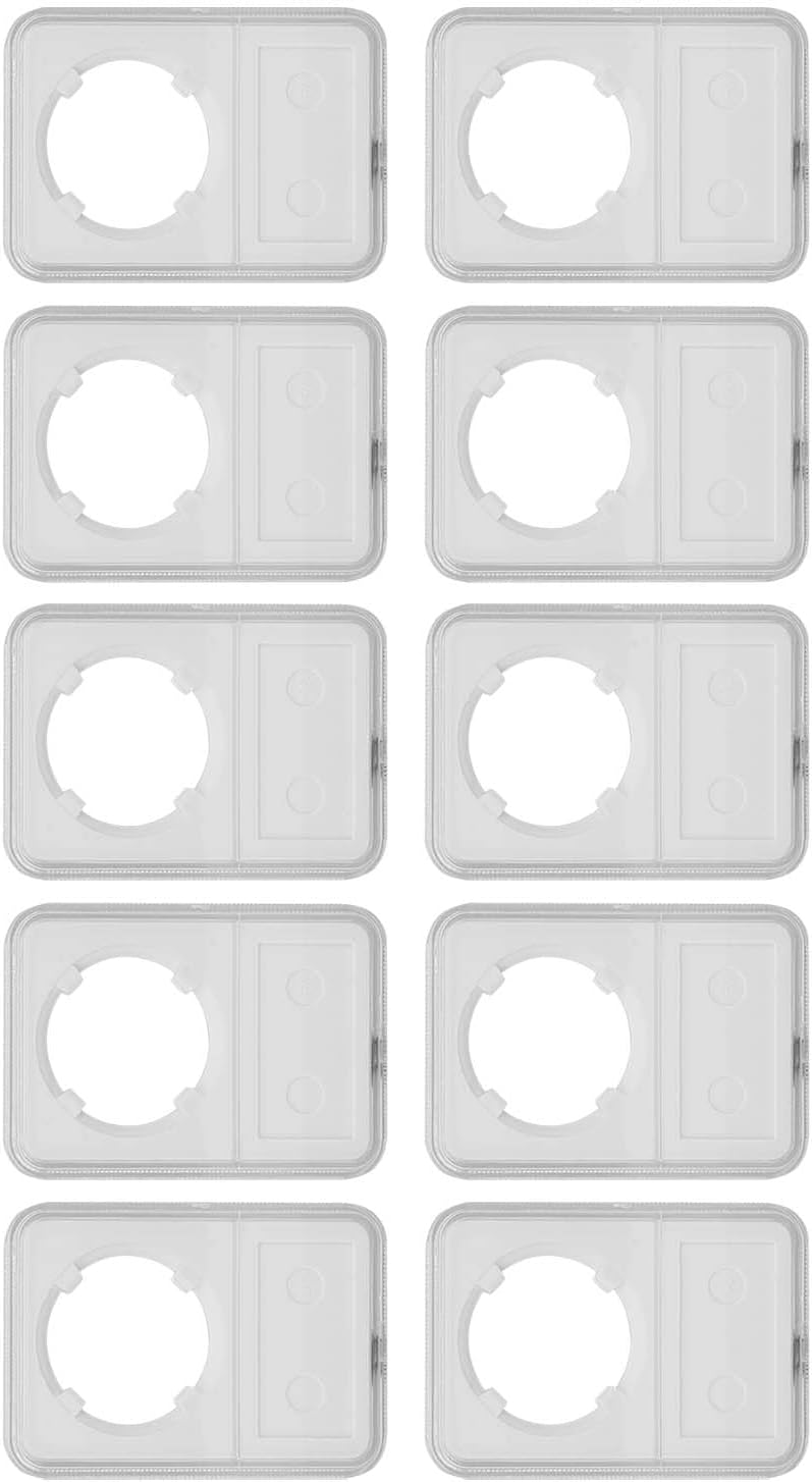 Qcwwy Coin Storage Shipping Boxes Storage Boxes PS Material Box with Clear Flat Casing for Collection Awards Business Gift Replacement 10PCS Coin Protector Case Holder Transparent