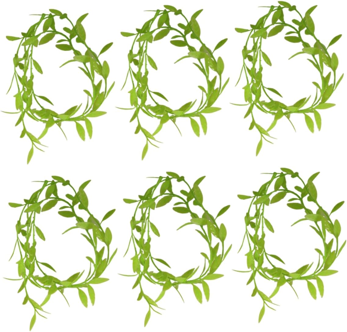 Garneck 6pcs Mini Artificial Vine Garland for Dollhouse Flexible Faux Leaf Wreath Realistic Plants Miniature Gardening Decorative Greenery for Craft and Home Decor