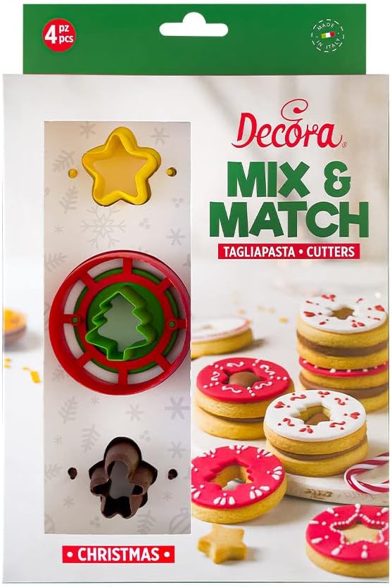 Decora 0255044 Set 4 PCS OX Eye Dough Cutter Christmas