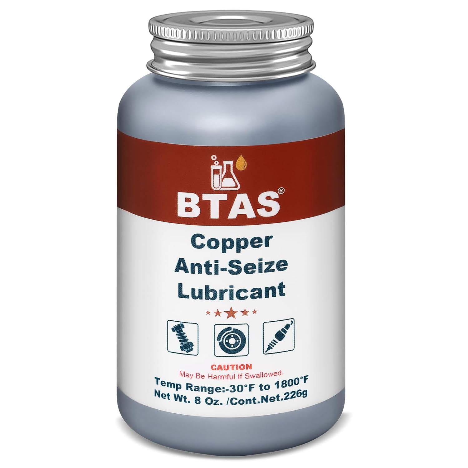 Copper Anti Seize Grease Lubricant High Temp Never Antiseize Compound for Spark Plug Bolts 8 oz