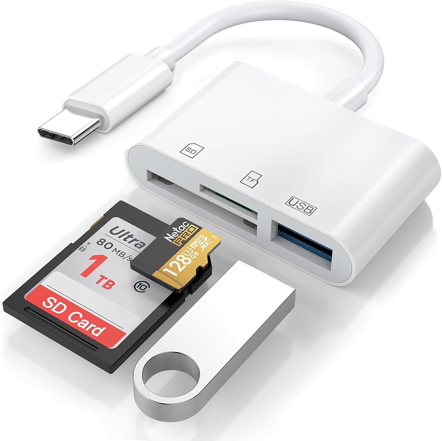 Apple MFi Certified SD Card Reader for iPhone, 3-in-1 USB-C to SD/TF Card Reader with USB Camera Adapter for iPhone 15/16 Series, iPad Air/Pro, MacBook Pro/Air M1 M2 M3 M4 and More