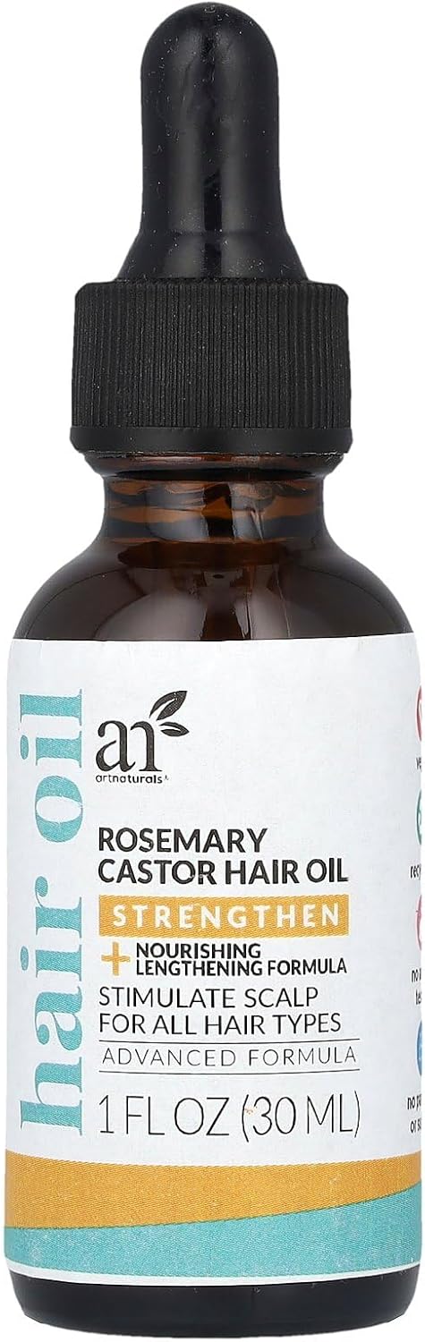Hair Oil, Rosemary Castor, 1 fl oz (30 ml), artnaturals