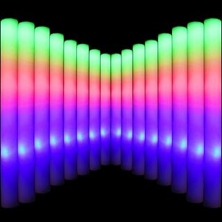 LifBetter Light Up Glow Sticks Bulk, LED Foam Sticks 100 Glow in The Dark with 3 Modes Flashing Led Foam Multicolor Batons Light up Party Favors for Birthdays, Weddings, Concerts, Festivals (102pcs)