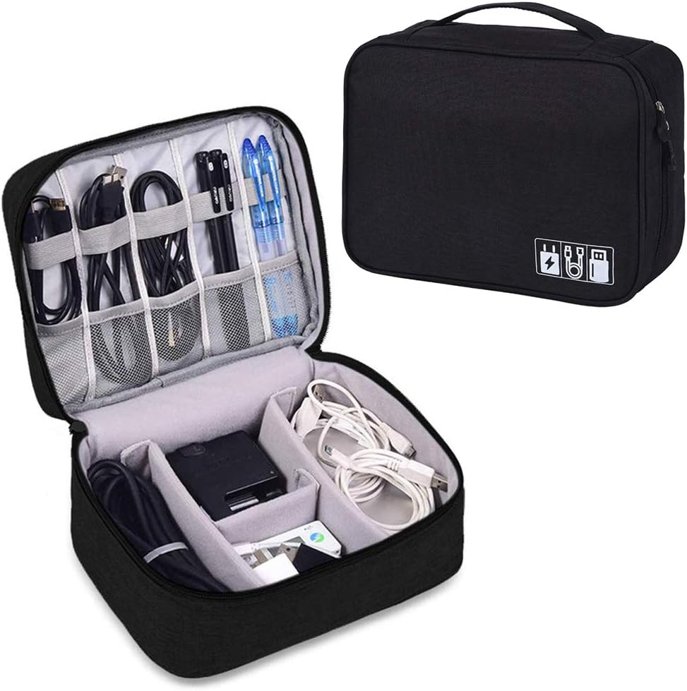 Kaxich Electronics Accessories Bag Travel Gadget Bags Portable Cable Organizer Case Waterproof Universal for Adapters Memory Cards, USB Cables