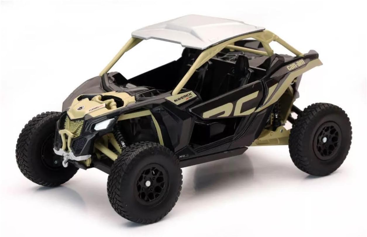 NewRay Can-Am Maverick X3 XRC Turbo – Tan – Side-by-Side Off-Road Vehicle, 1:18 Scale Model, Black