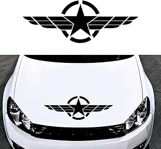 Universal Car Hood Vinyl Decal Stickers Auto Bonnet Personalized Sports Racing Stripe Graphic Decoration Black