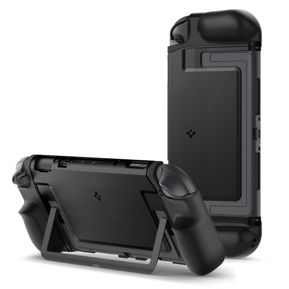 Spigen Dual Grip Designed for Nintendo Switch 2 Case (2025) Dockable Controller Cover Compatible with Kickstand and Enhanced Grip - Black