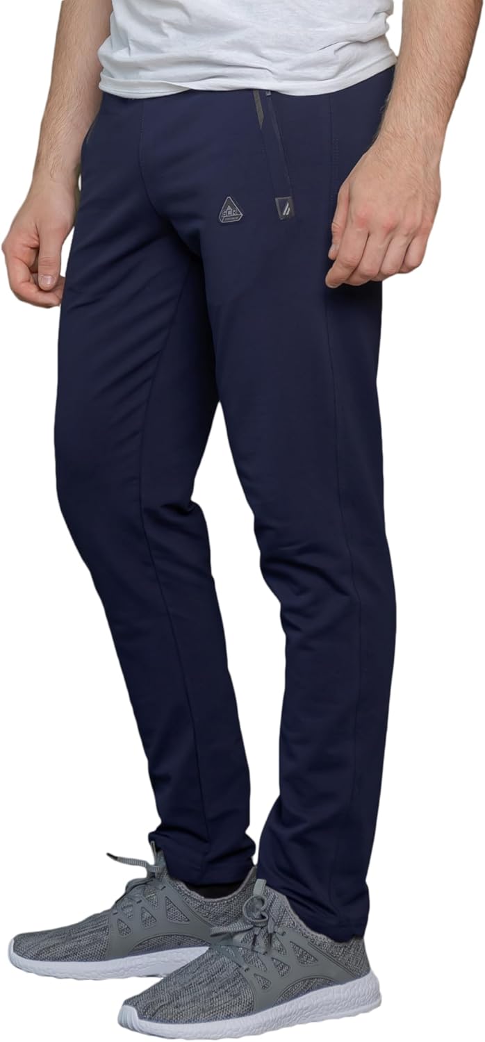 SCR 30/33/36 Inseam Mens Sweatpants with Pockets Tapered Joggers Men Slim Fit Open Bottom Pants Tall, Extra Long