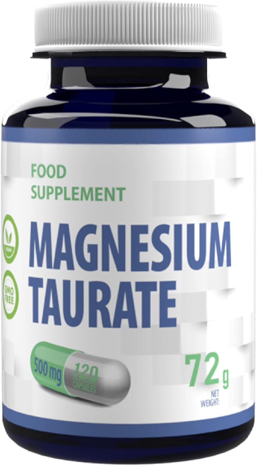 Hepatica Magnesium Taurate 2000mg Per Serving – 120 Vegan Capsules | High-Strength Muscle & Nerve Support | 3rd Party Lab Tested | No Fillers or Bulkers | Gluten-Free, Non-GMO