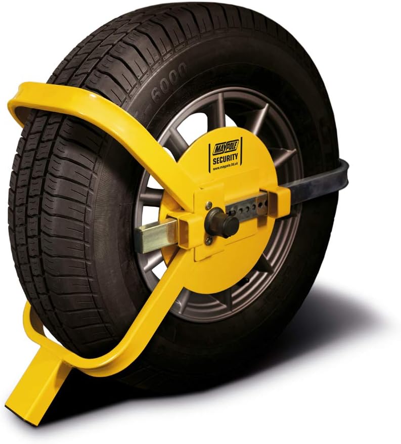 Maypole 13-17 Inch Universal Wheel Clamp Suitable for Cars, Vans, Trailers, Caravans with Tyre Width 175 mm to 215 mm Diameter 450 mm to 650 mm