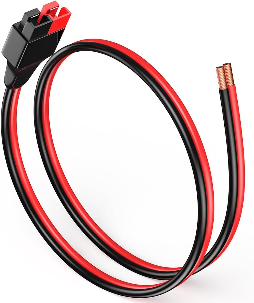 12AWG 1FT Anderson Plug Connector Cable, Battery Cable with Anderson 30 Amp Connector, Quick Connect Anderson Wire for Portable Solar Generators, Controllers and Battery DIY