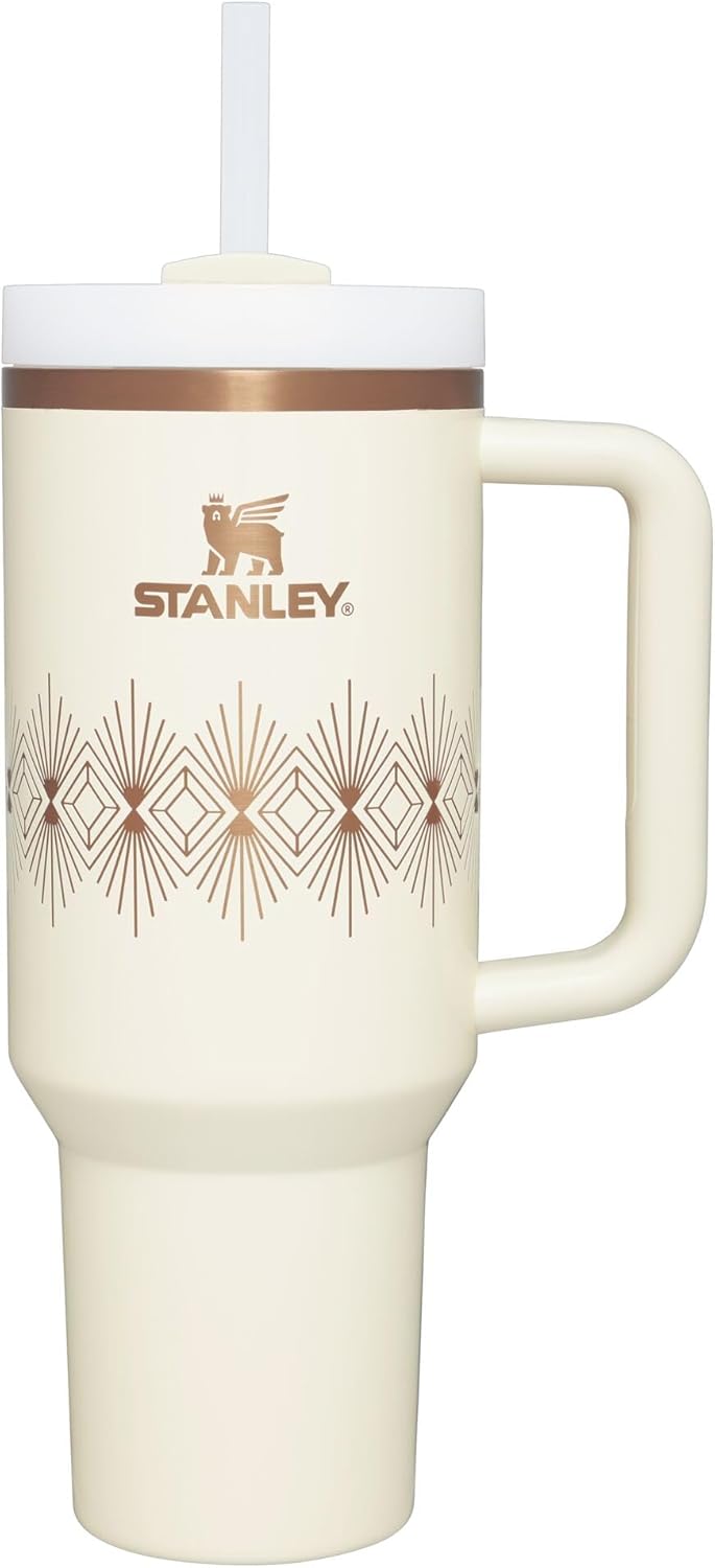 STANLEY Quencher H2.O FlowState™ Tumbler 40 oz Cream Gloss Deco