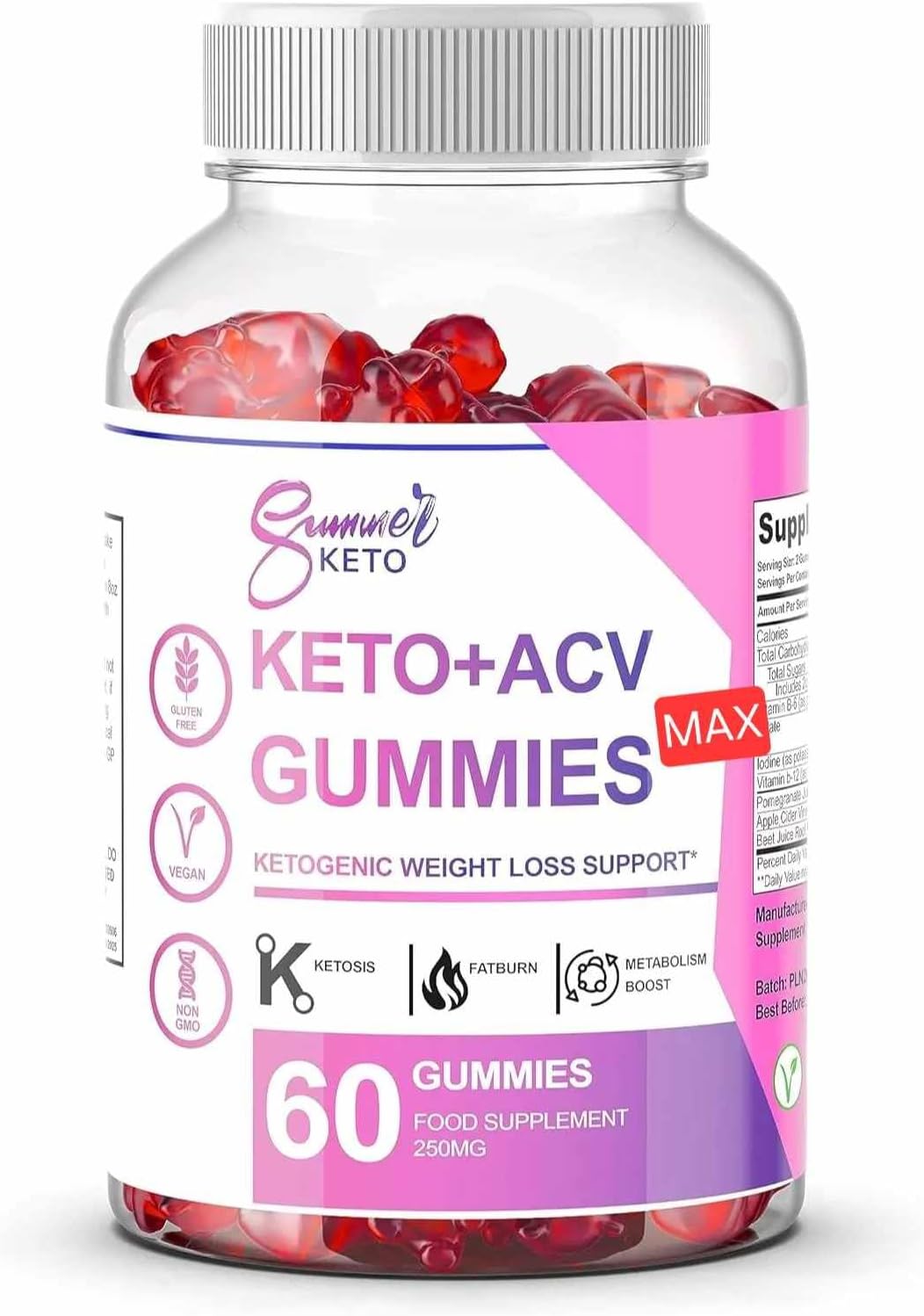 Summer Keto + ACV Gummies Max - All Natural/Weight Loss Support/Max Strength Keto Flow Gummy Bears Keto ACV Gummies - Supplement Heaven