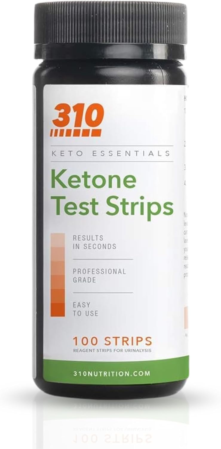 Ketone Test Strips by 310 Nutrition (100 Strips) - Test Ketosis Levels During Low Carb Keto Diet - Accurate Urine Test for Ketogenic Measurement