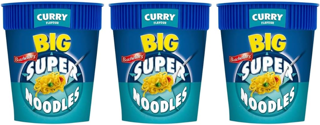 Pack Of 3 - Big Super Noodles 100g - Curry - Low In Fats High In Protein - Simply Mix With Hot Water - Ready And Piping Hot In Just 4 Minutes - Enjoy Curry Delicious Noodles - Noodle Instant Snack