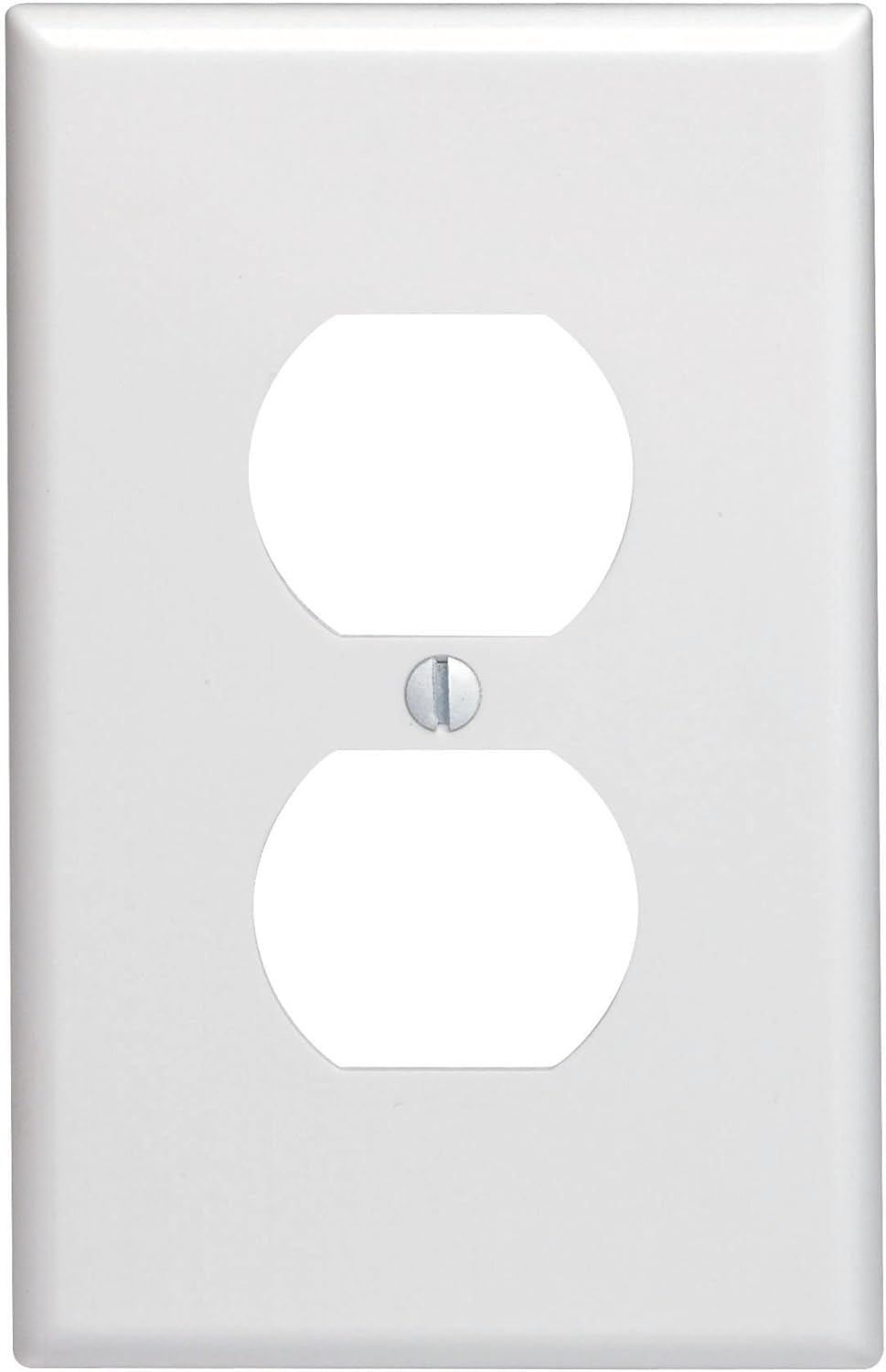 Leviton 1-Gang Duplex Device Receptacle Wallplate, Midway Size, Thermoset, Device Mount, 80503-W, White