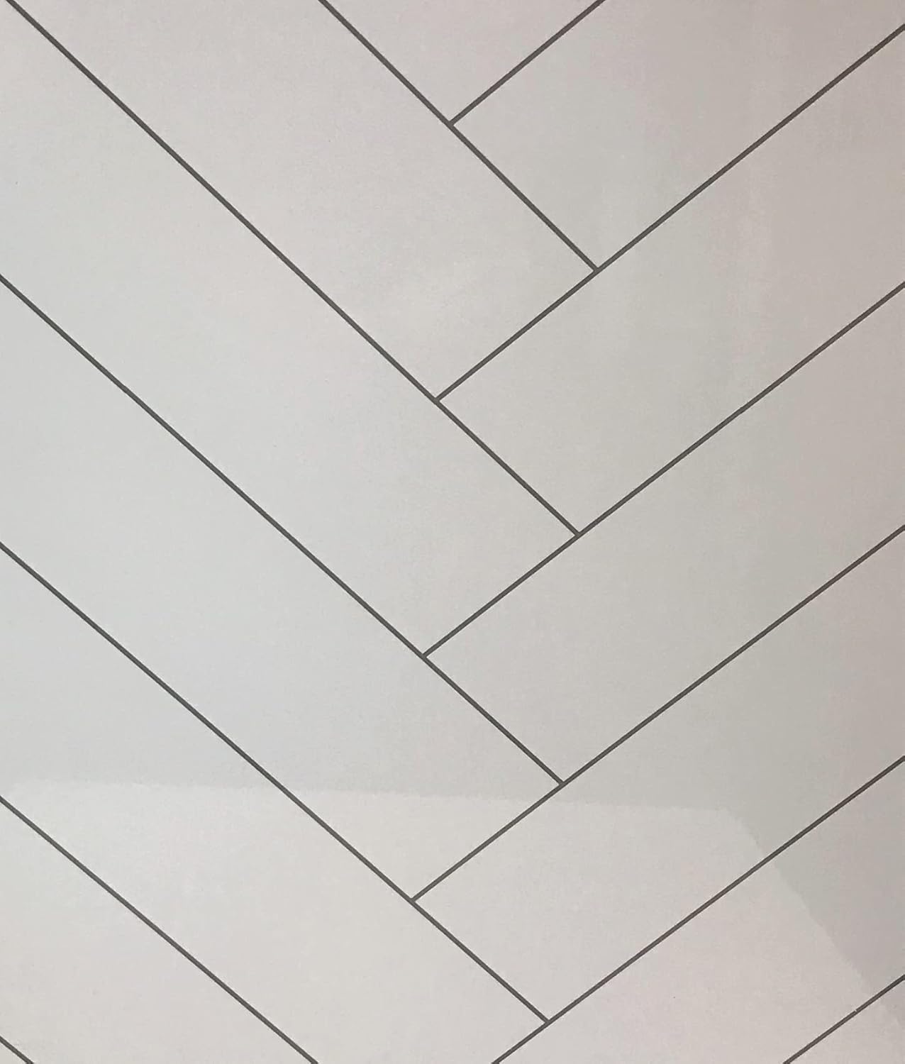 Shower Panels - Large Tongue and Groove Waterproof Cladding Fixings for Home, Bath, Bathroom Wall - Replacement Decorative Panelling, No Grouting-10mm Thick, 1m Wide Chevron High White Gloss