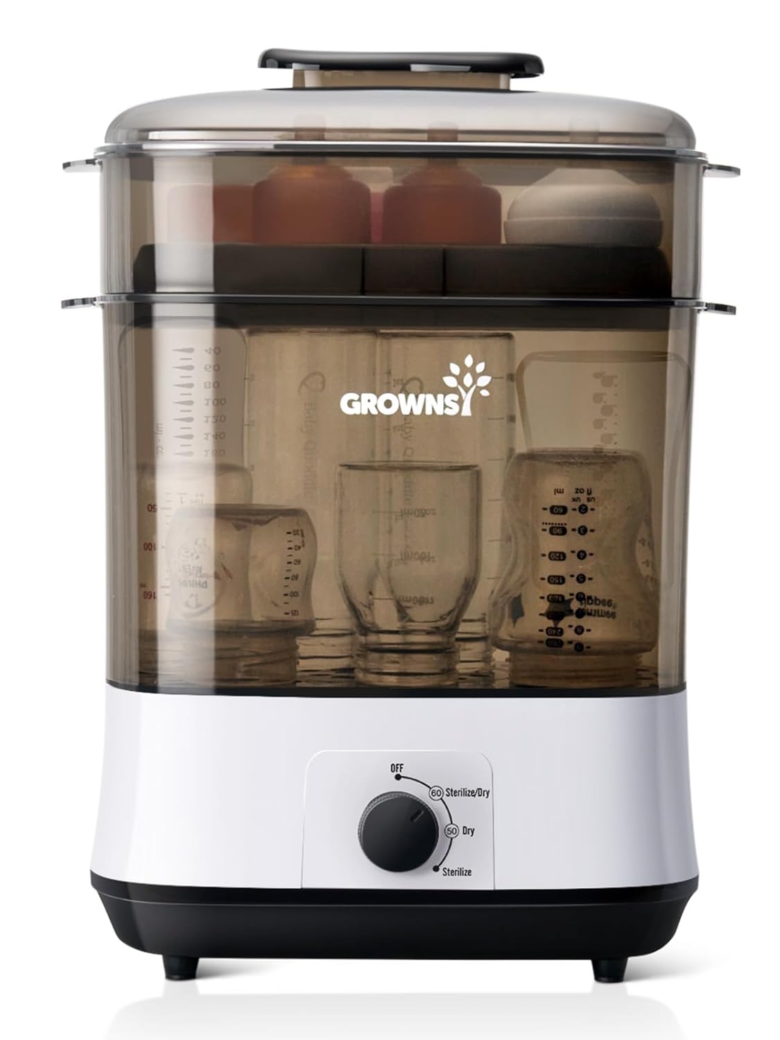 GROWNSY Bottle Sterilizer and Dryer, Electric Steam Baby Bottle Sterilizer, Sanitizer for Baby Bottles & Pacifiers, Breast Pump Parts