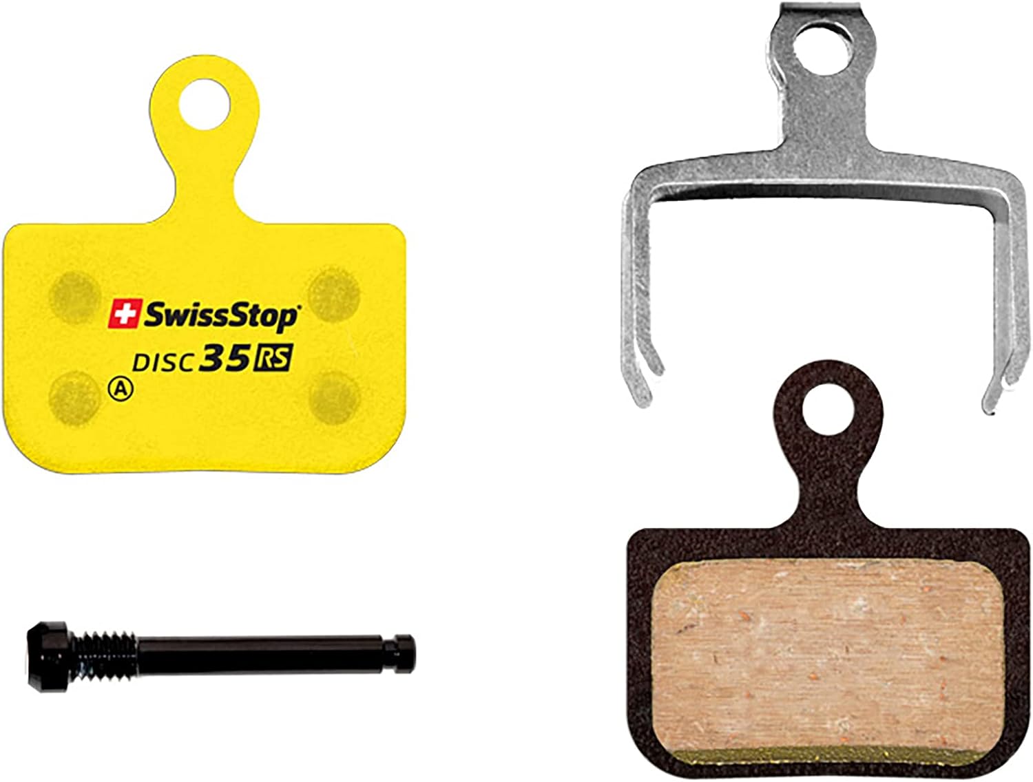 SwissStop RS Bicycle Disc Pads Model D35 for Sram Red eTap AXS and Avid Caliper Brakes, Yellow
