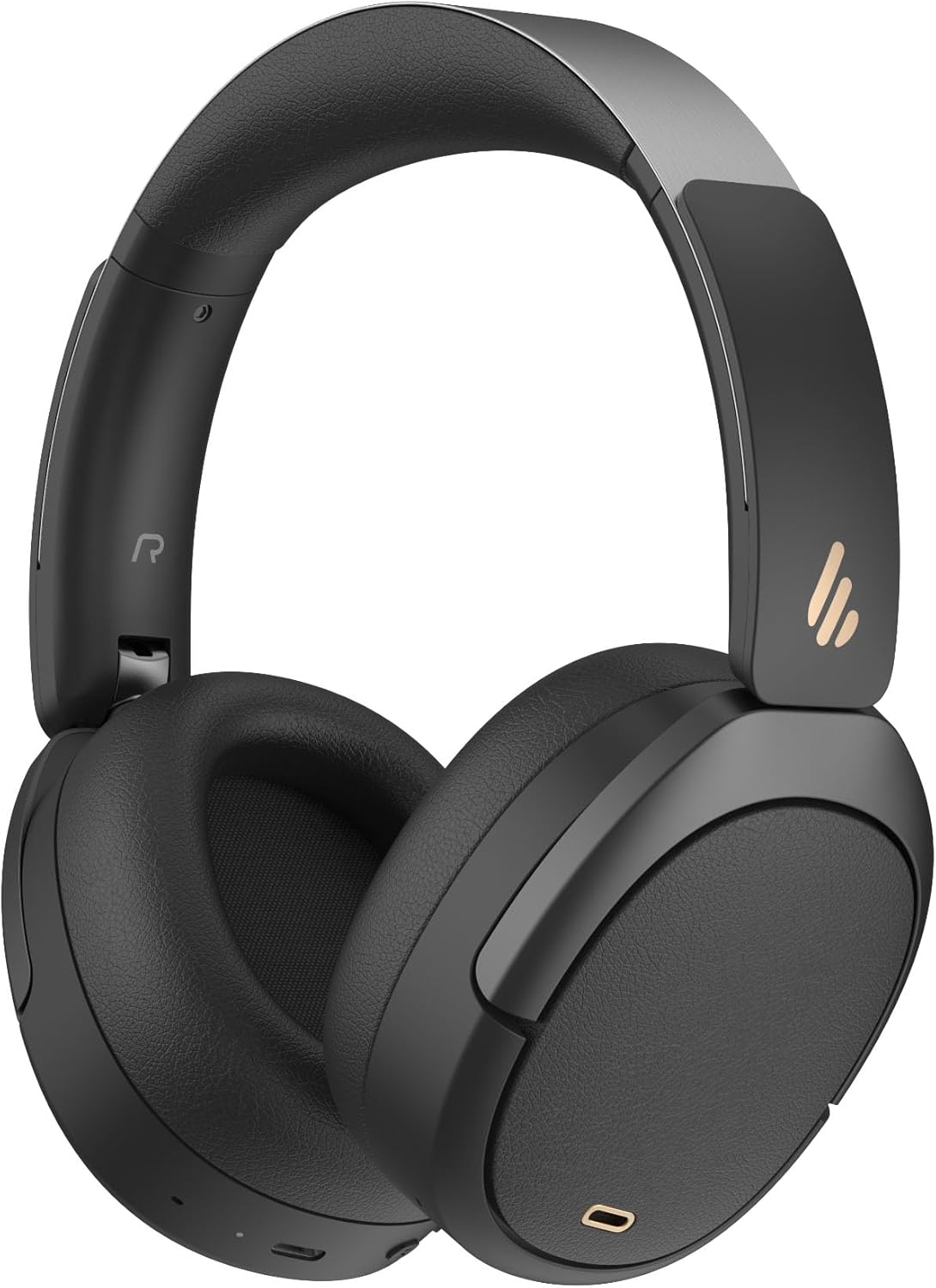 Edifier W80 Over Ear Headphones with -49dB Active Noise Cancelling, LDAC AAC Hi-Res Wired & Wireless, AI Clear Call, Fast Charging, Multipoint Connection, Bluetooth V5.4 - Black